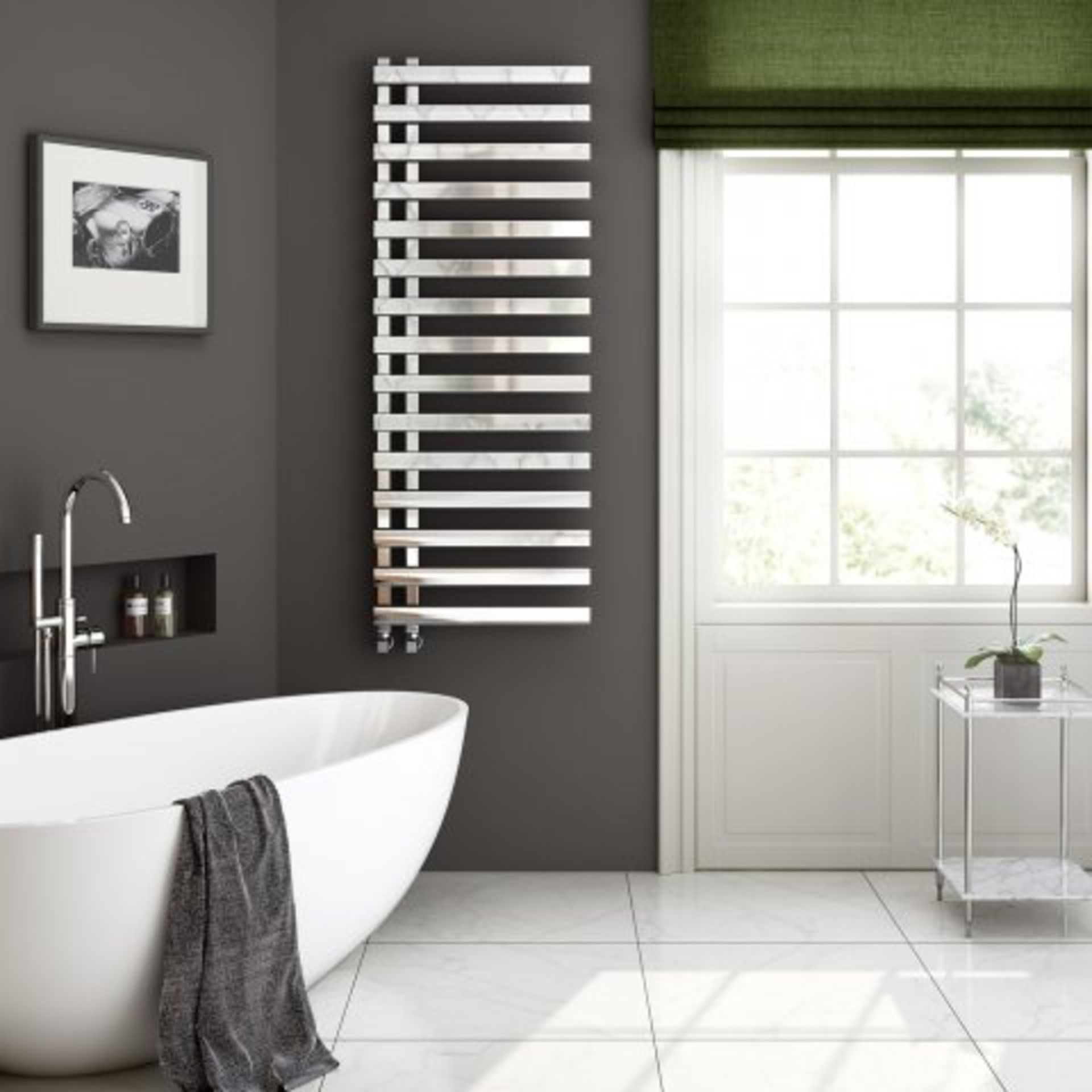 (I9) 1600x600mm Chrome Designer Towel Radiator - Flat Panel. RRP £797.99. We bring you a new - Image 3 of 4