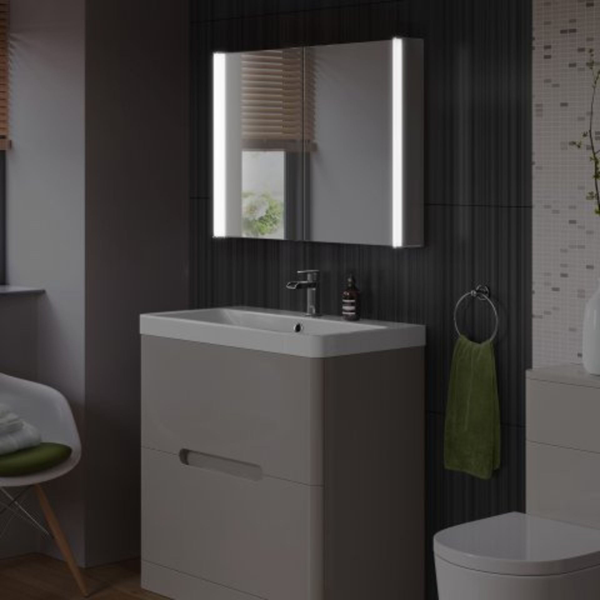 (I3) 800x600mm Bloom Illuminated LED Mirror Cabinet & Shaver Socket. RRP £599.99. LED Power The - Image 3 of 5