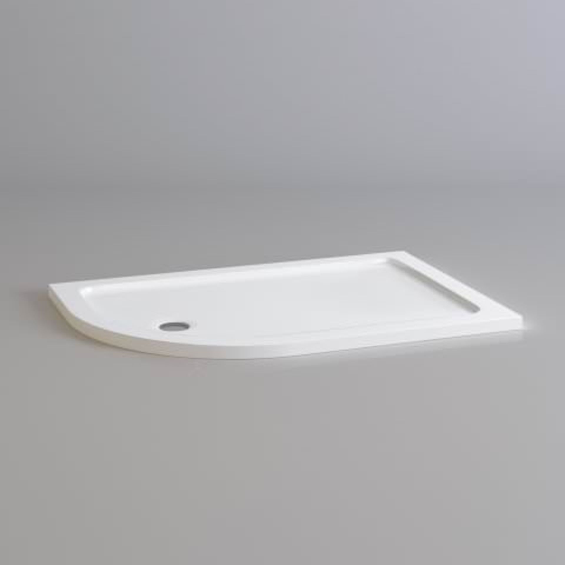 (J29) 1200x800mm Offset Quadrant Ultraslim Stone Shower Tray - Left. RRP £299.99. Magnificently