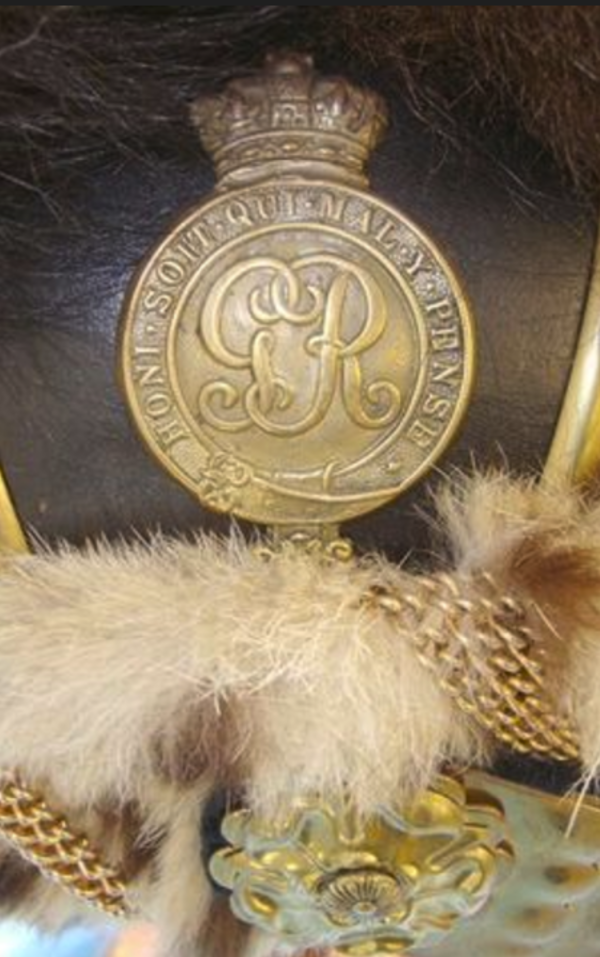 British Royal Horse Artillery Tarleton Helmet With King George Helmet Plate & Plume. - Image 3 of 3