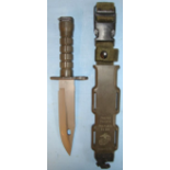 Post 1992 Early LanCay U.S. Military Phrobis M9 Knife Bayonet & Scabbard
