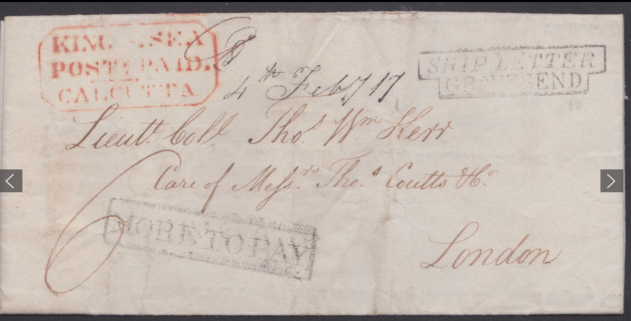 INDIA / LONDON / G.B. SHIP LETTER 1817 - Printed Bill of Exchange for £103.2.4 from the East India - Image 3 of 3