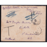 BECHUANALAND 1897 - Stampless cover (some faults) endorsed "On Active Service - No Stamps