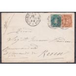 EGYPT / ERITREA 1890 Cover franked 25c from Italy to Keren in Eritrea back stamped with the very sca