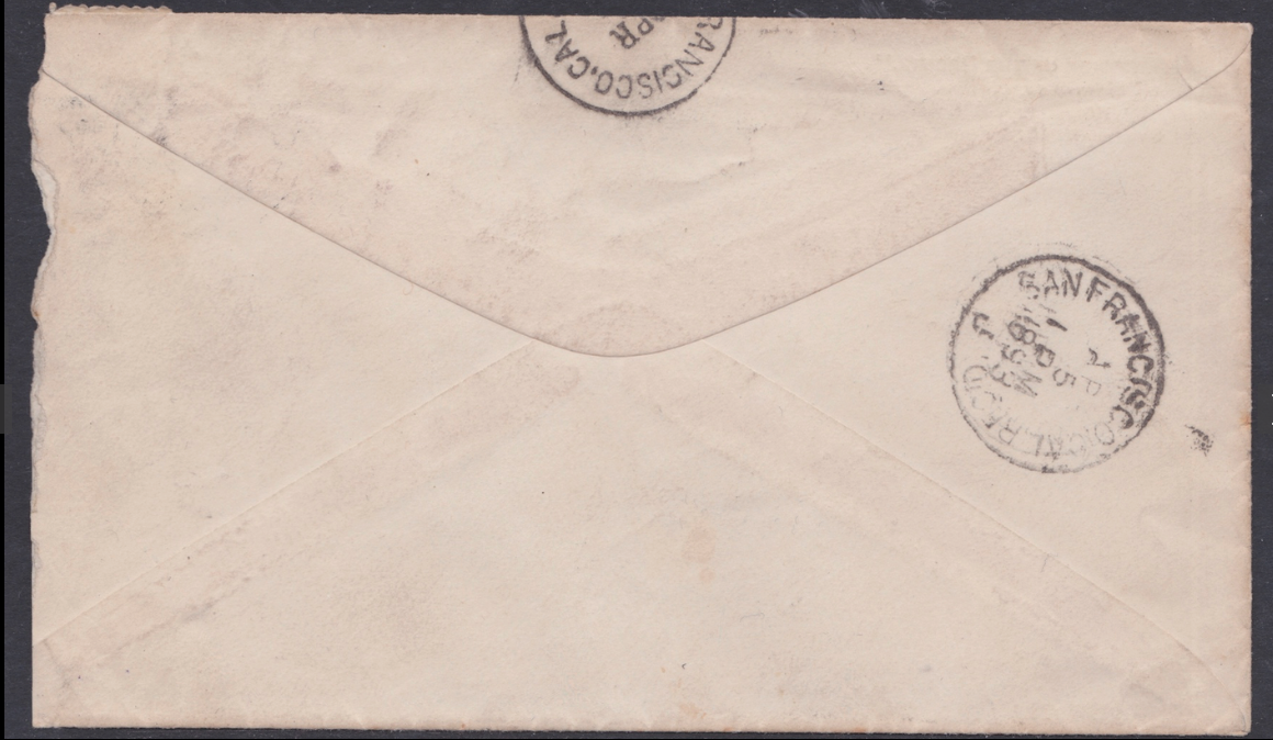 GILBERT & ELLICE ISLANDS - FANNING ISLAND / HAWAII 1893 - Envelope posted from Honolulu (Mar 21) - Image 2 of 6