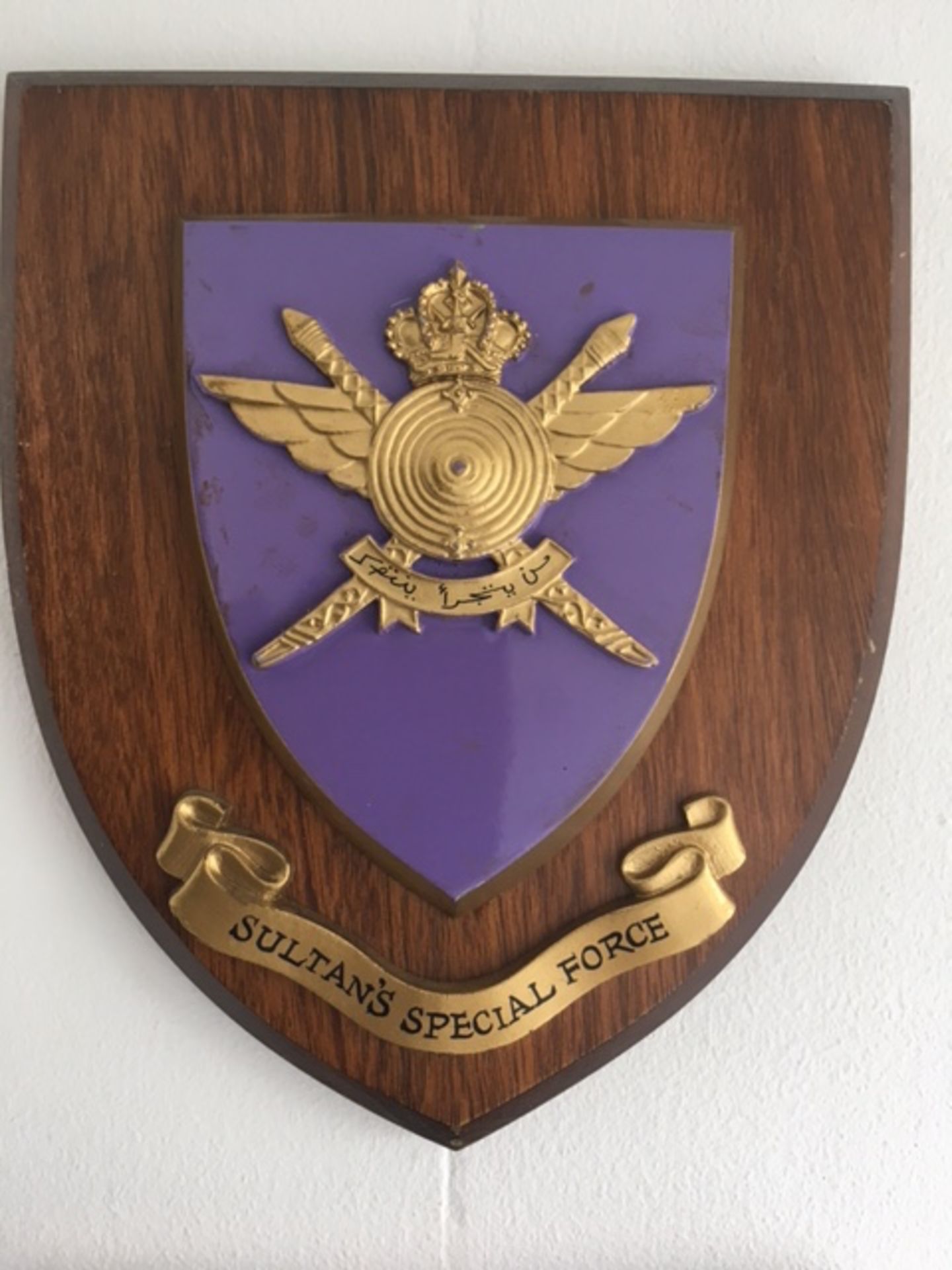 Very rare sultans special forces wood plaque