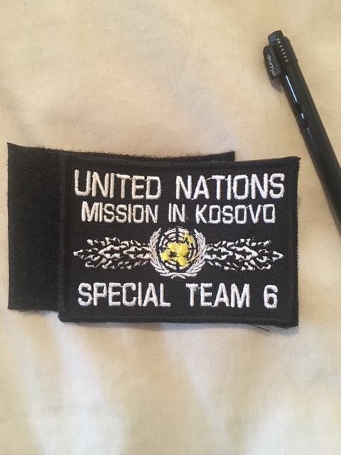 rare united nations kosovo special team 6 velcro patch