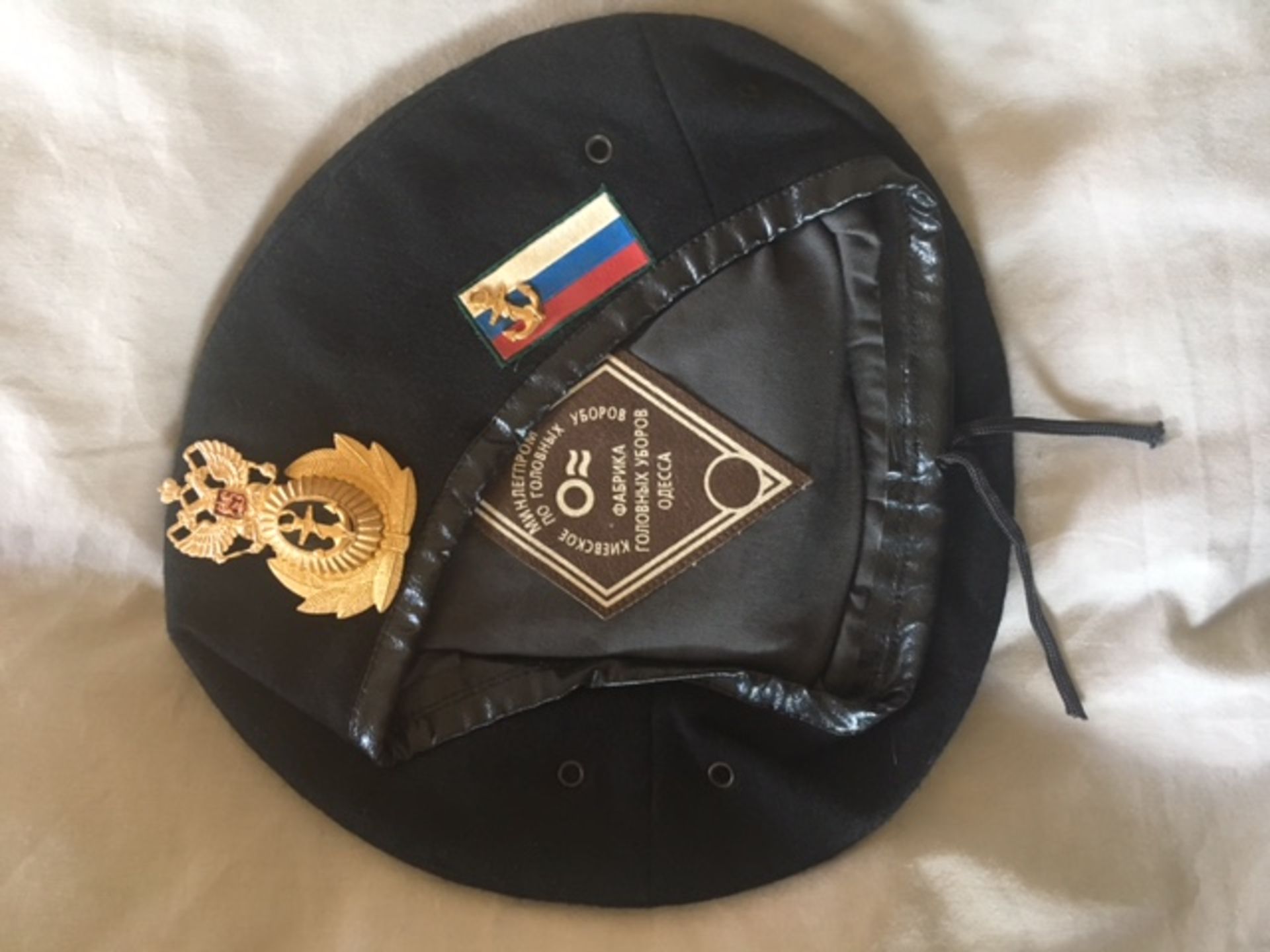 Russian Navy officers black beret from the Sir Christopher Lee militaria collection