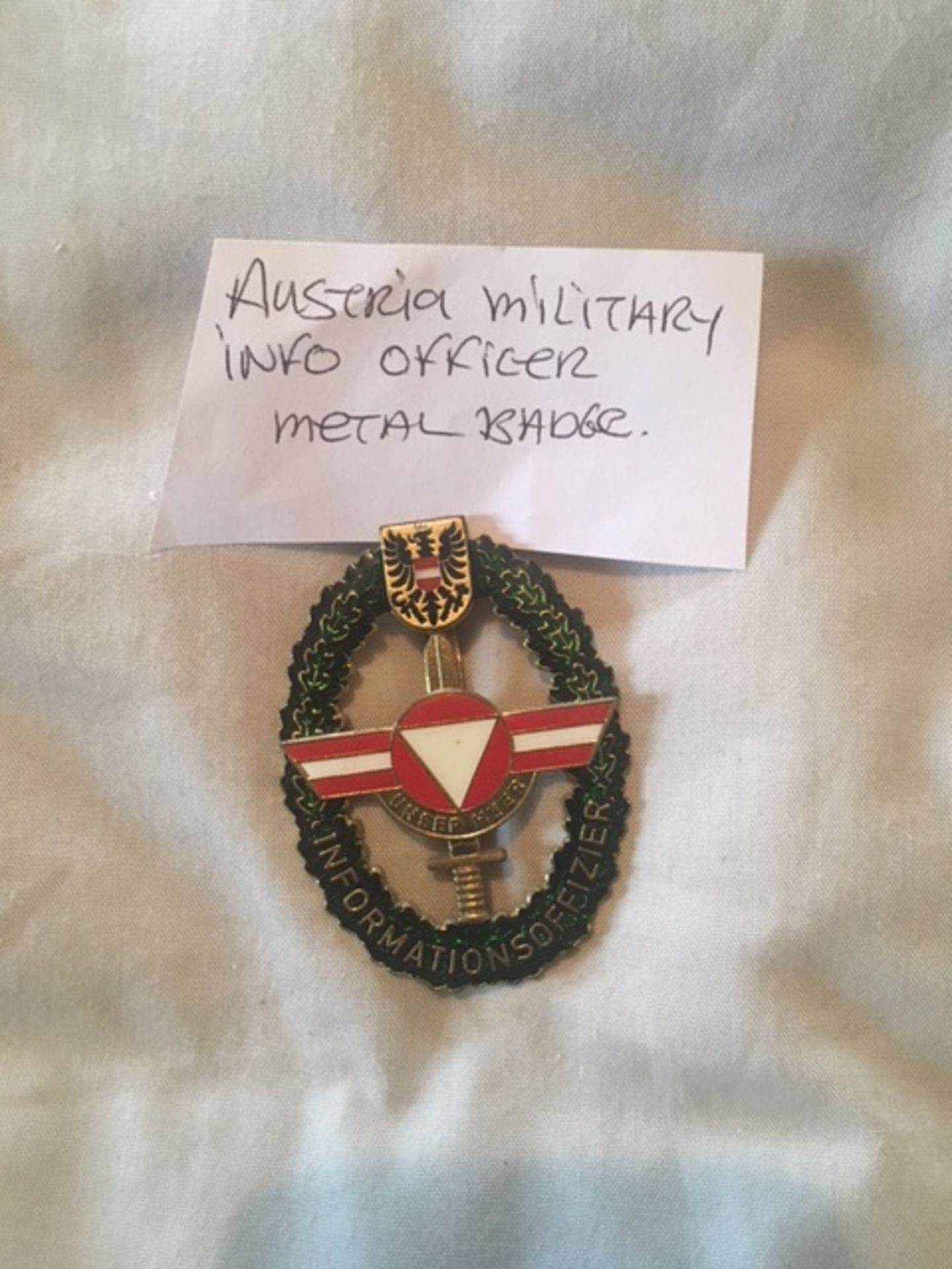 Austria military info officer badge