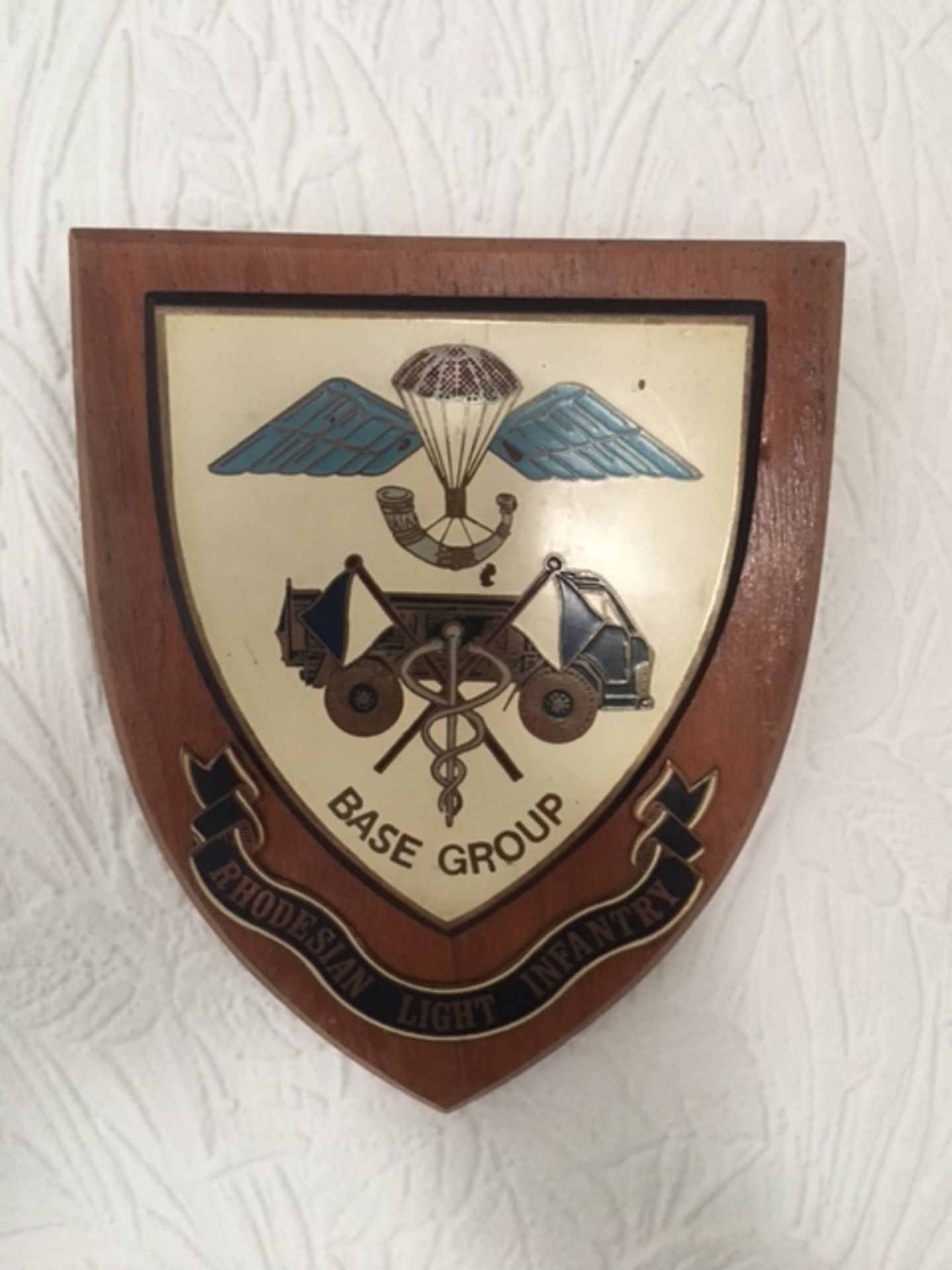 Rare Rhodesian forces woodplaque