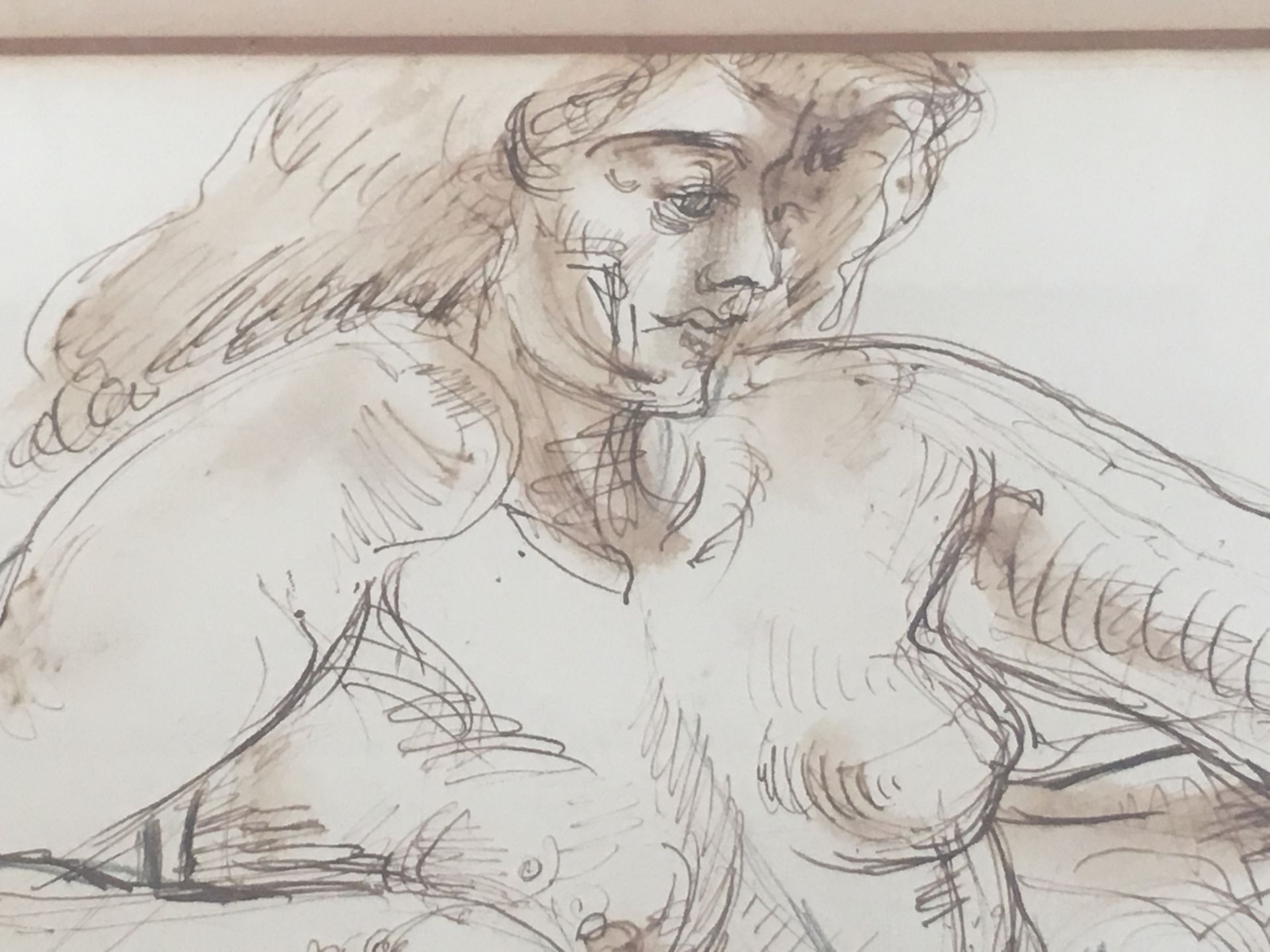 Reclining Female Nude, Ink, 1944, Signed Marek Szwarc - Image 3 of 7