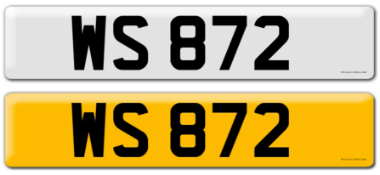 WS 872 on DVLA retention certificate