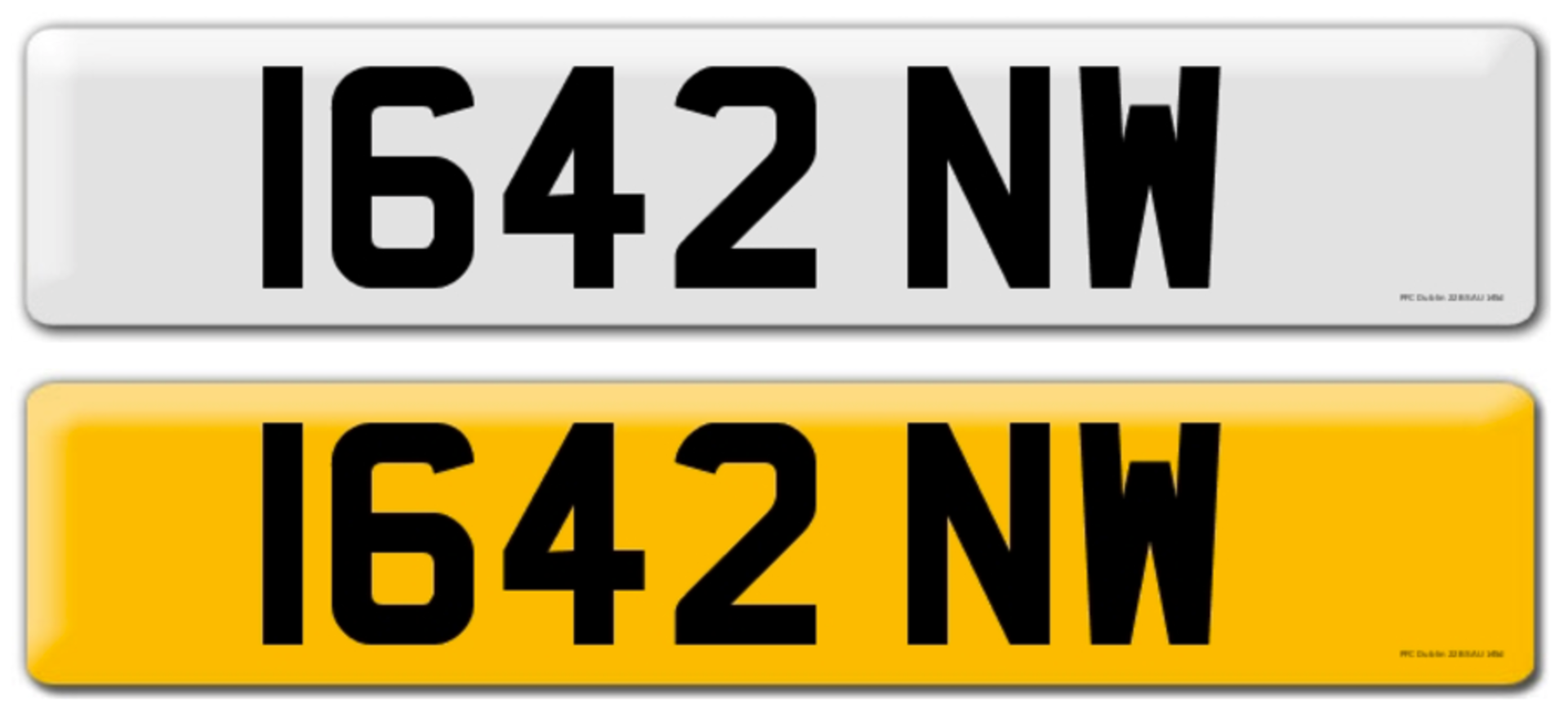 1642 NW on DVLA retention certificate