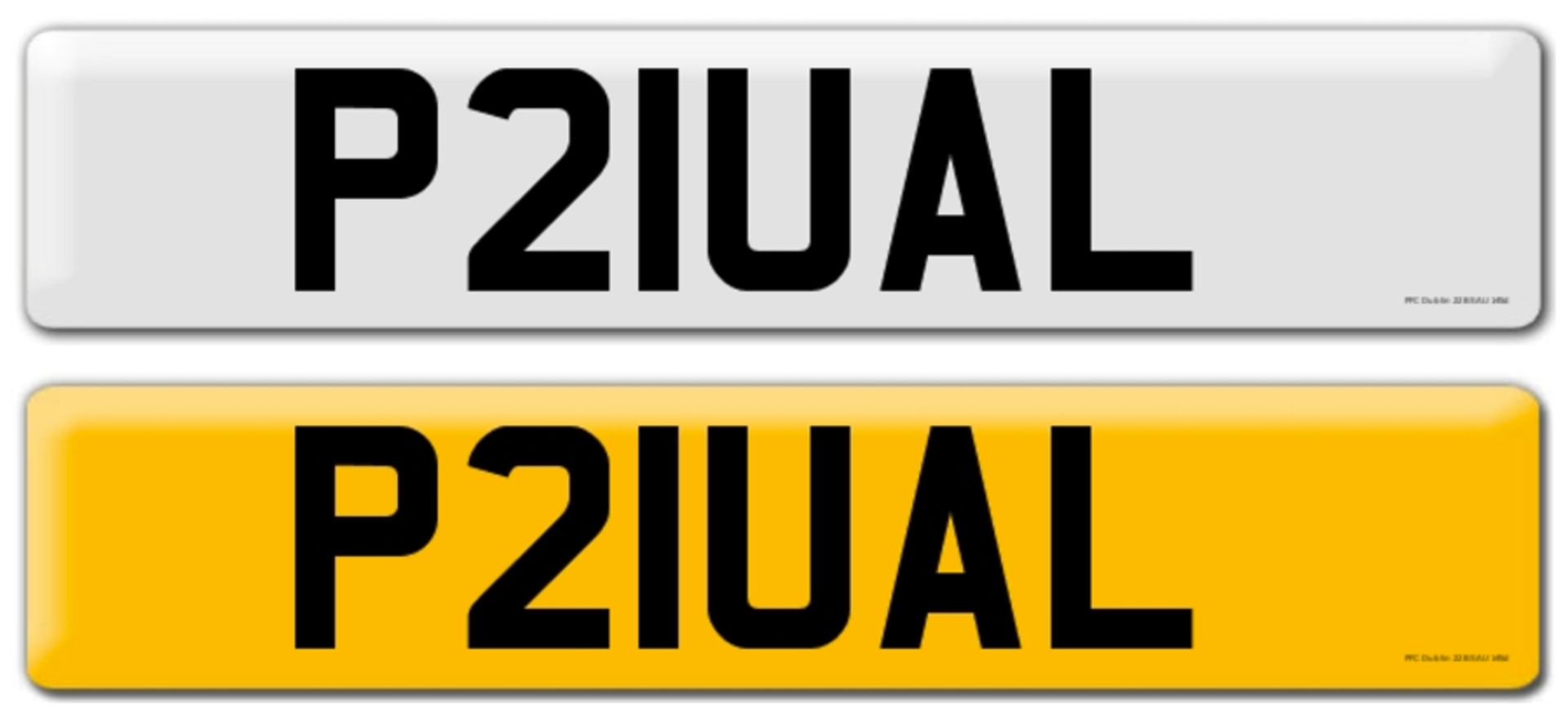 P21UAL on DVLA retention certificate