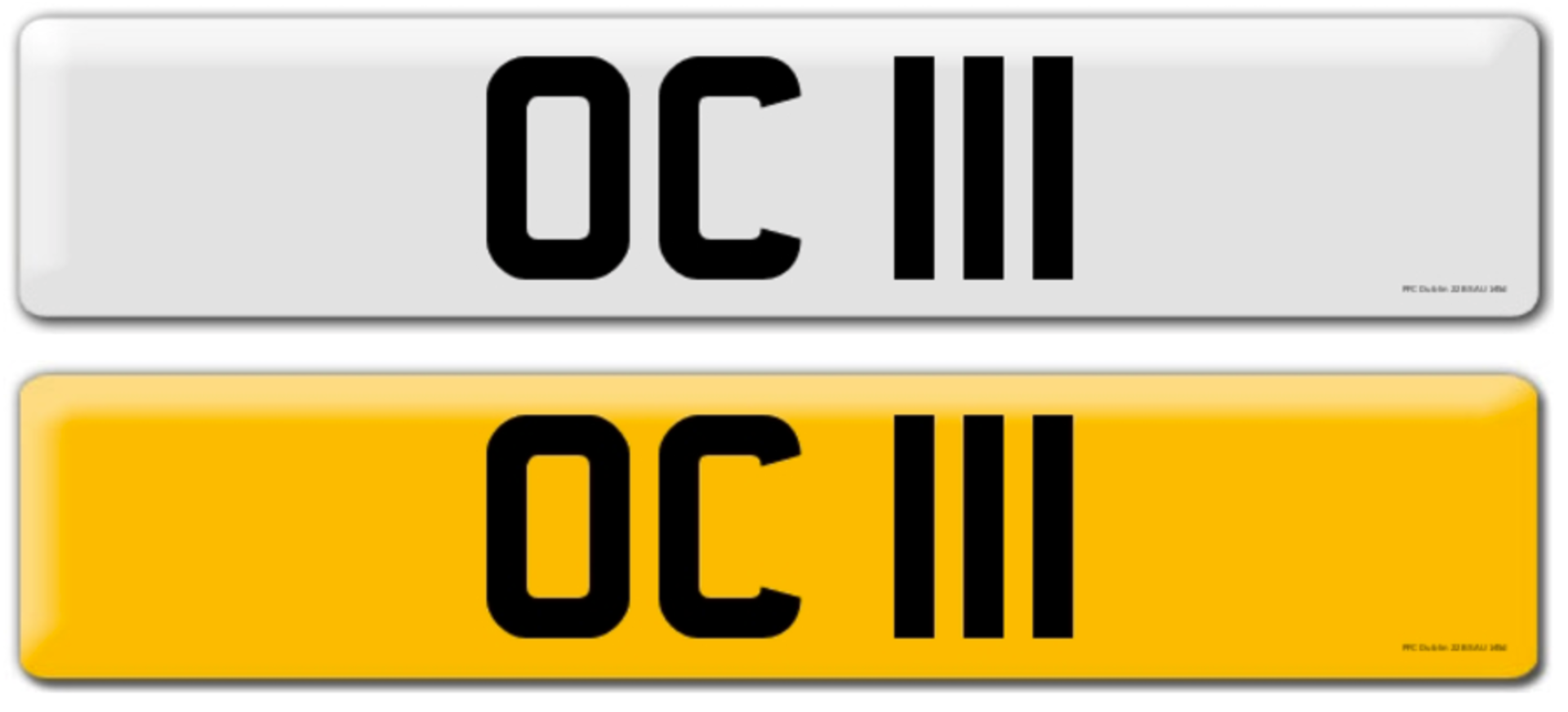 OC 111 on DVLA retention certificate