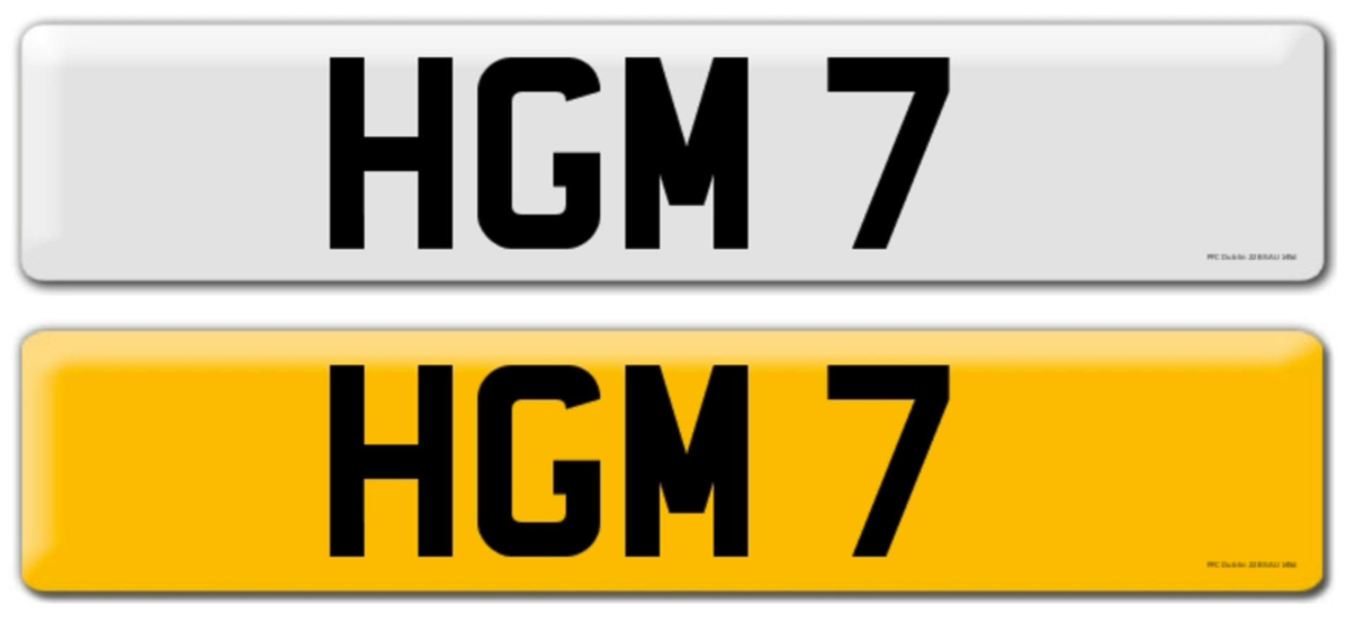 HGM 7 on DVLA retention certificate