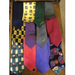 12 x vintage retro ties to include tie rack, silk etc. Includes free UK deilvery.