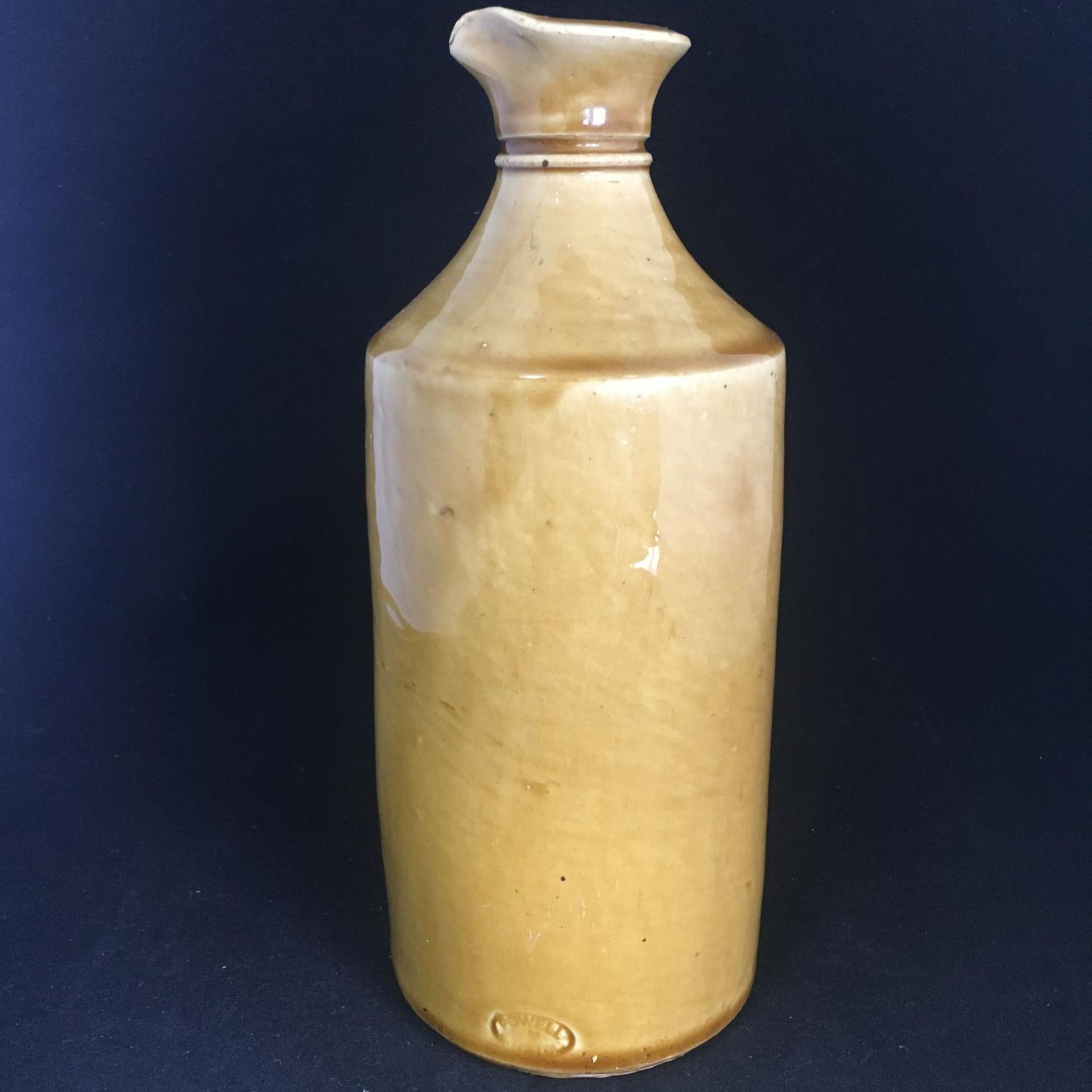 ANTIQUE c.1890 POWELL BRISTOL STONEWARE BULK INK POURER. Used for filling school inkwells. The