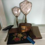 Group of vintage dressing table vanity items and purses. Includes free UK delivery