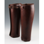 TWO GERMAN ARMY BROWN LEATHER GAITERS.