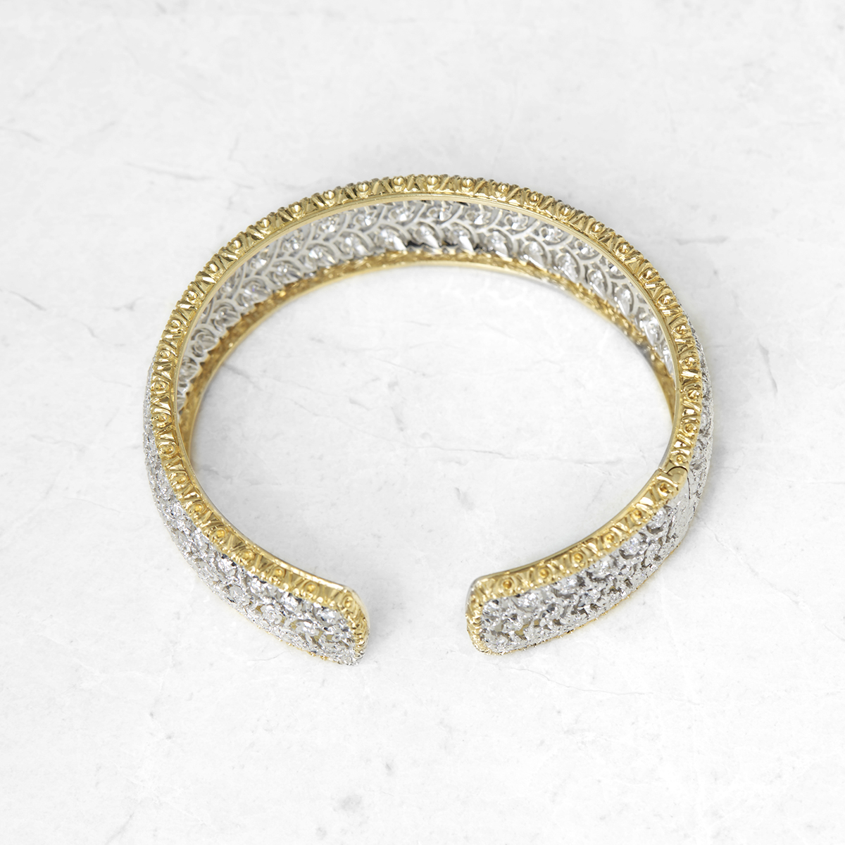 Buccellati, 18k White & Yellow Gold 5.00ct Diamond Cuff Bracelet - Image 9 of 9