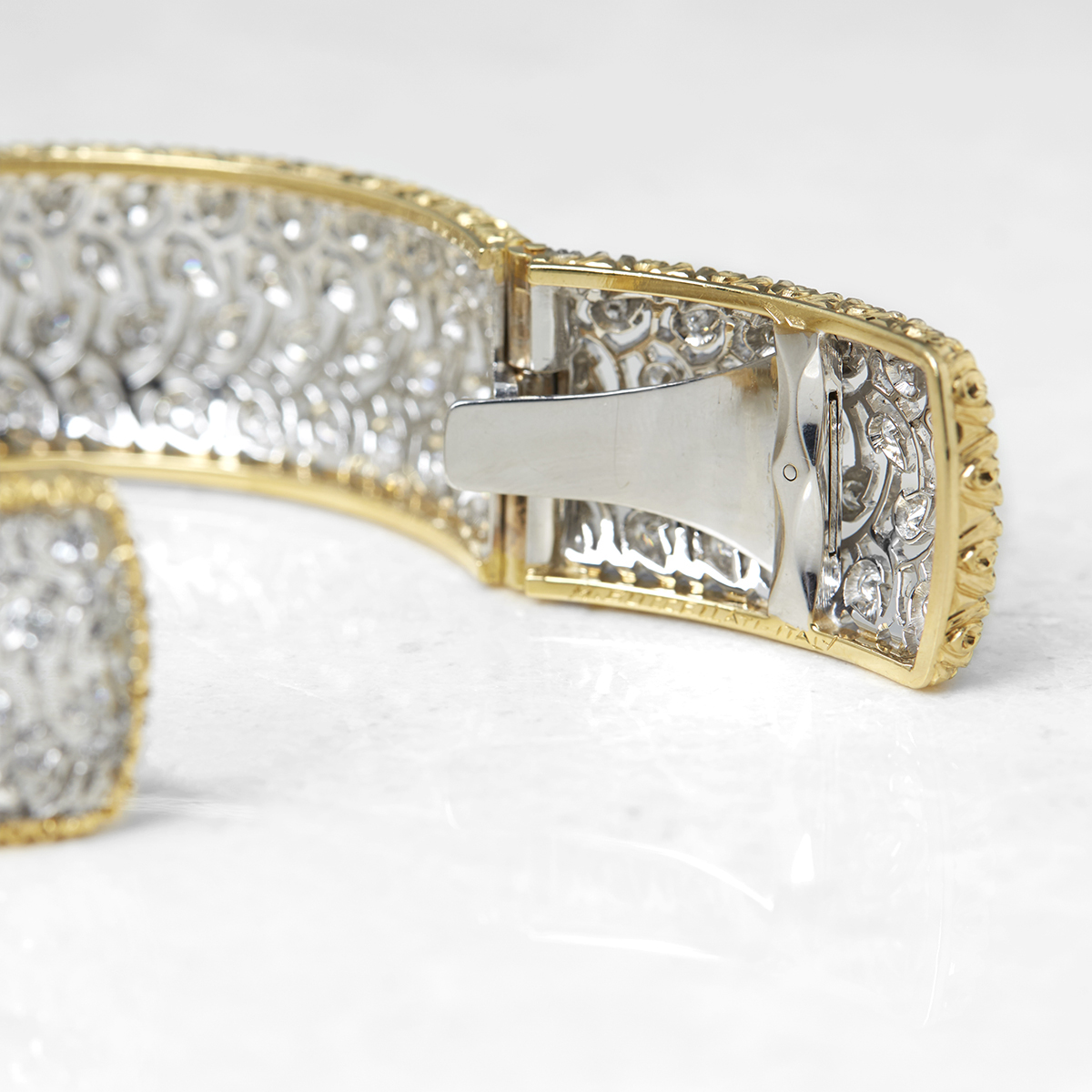 Buccellati, 18k White & Yellow Gold 5.00ct Diamond Cuff Bracelet - Image 7 of 9