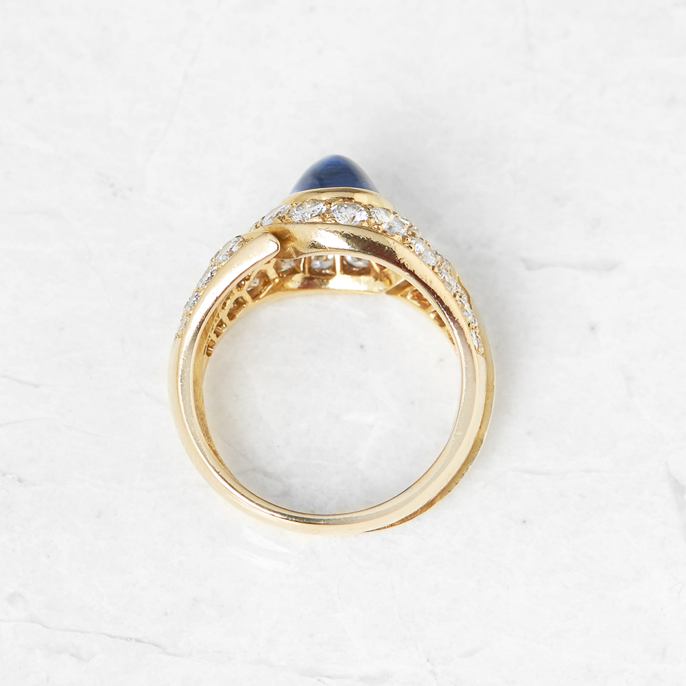 Bulgari, 18k Yellow Gold 2.10ct Cabochon Sapphire & 1.75ct Diamond Ring - Image 6 of 9