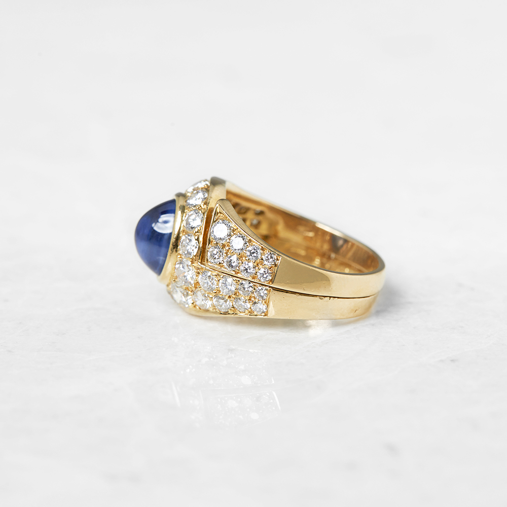 Bulgari, 18k Yellow Gold 2.10ct Cabochon Sapphire & 1.75ct Diamond Ring - Image 5 of 9