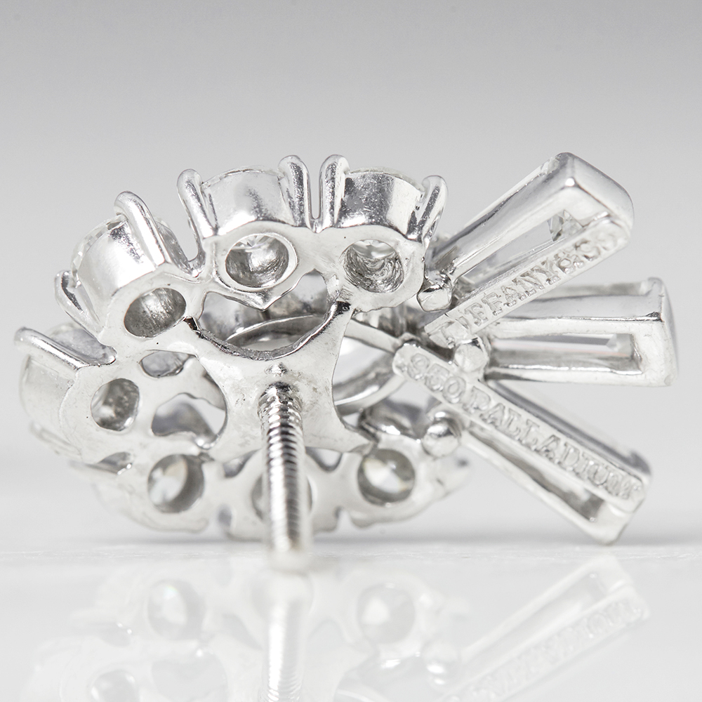 Tiffany & Co., Palladium 2.70ct Round, Marquise & Baguette Cut Diamond Stud Earrings - Image 8 of 10