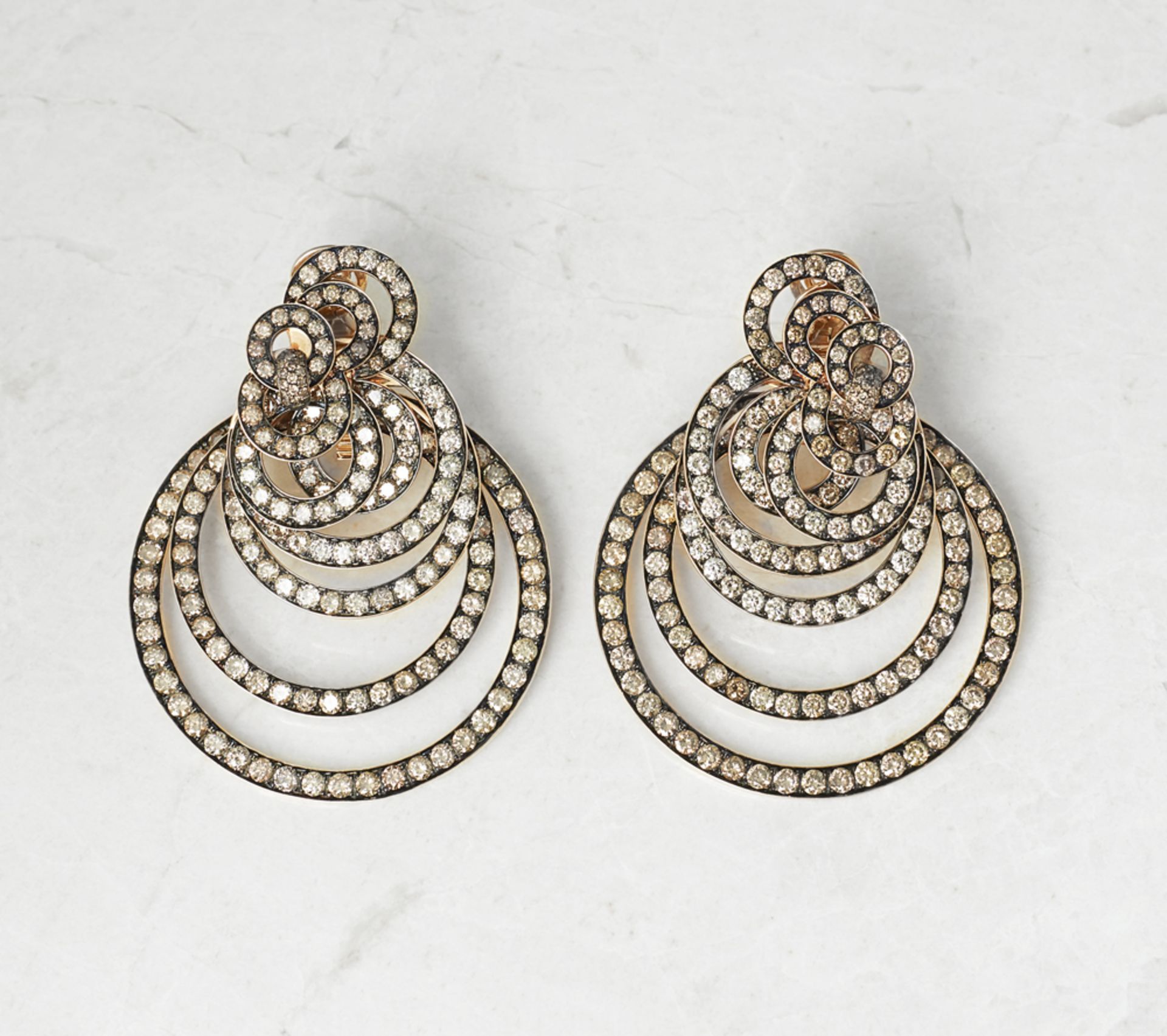 De Grisogono, 18k Rose Gold 22.00ct Diamond Gypsy Earrings - Image 4 of 12