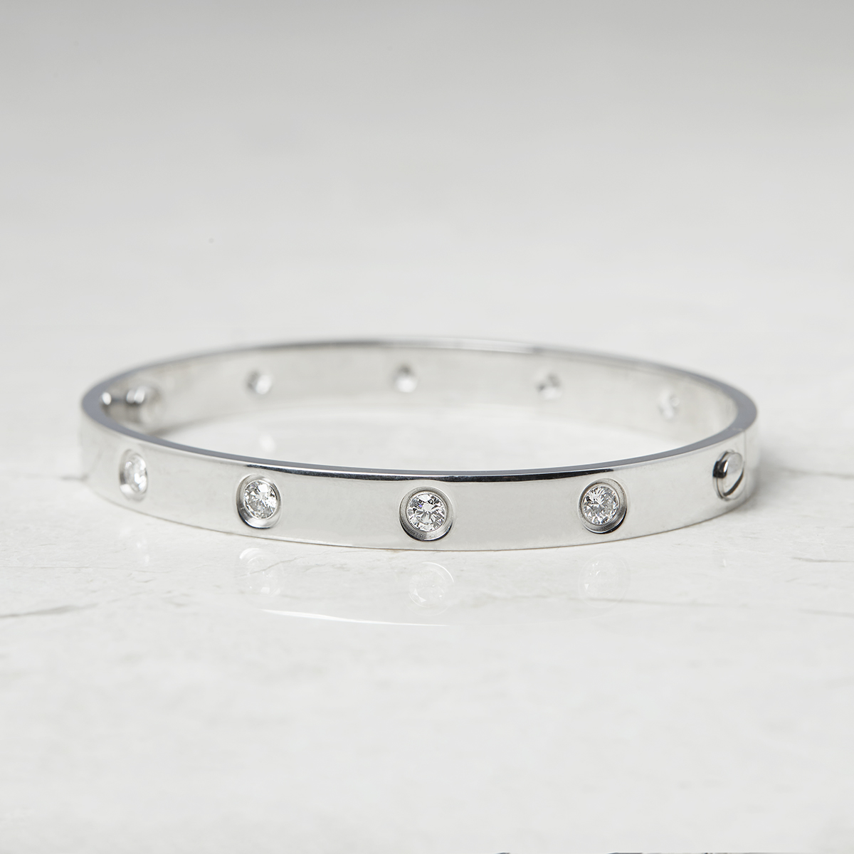 Cartier, 18k White Gold 10 Diamond Love Bracelet B6040717