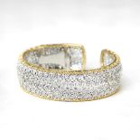 Buccellati, 18k White & Yellow Gold 5.00ct Diamond Cuff Bracelet