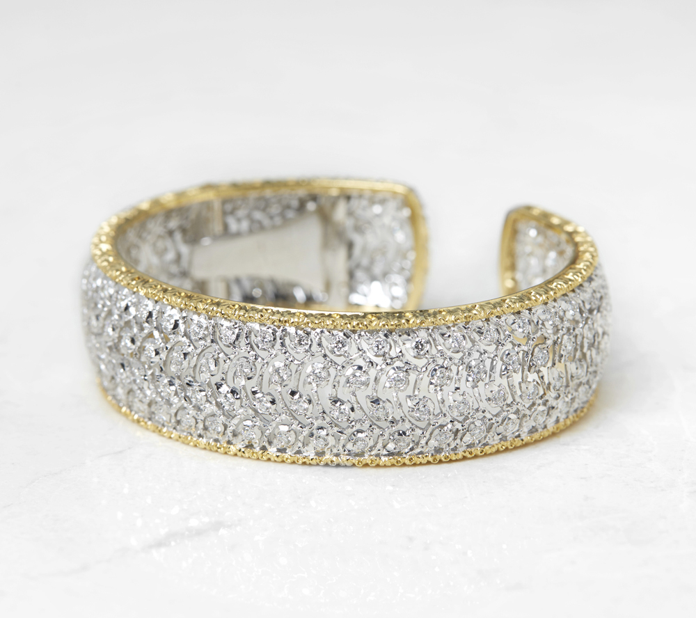 Buccellati, 18k White & Yellow Gold 5.00ct Diamond Cuff Bracelet - Image 4 of 9