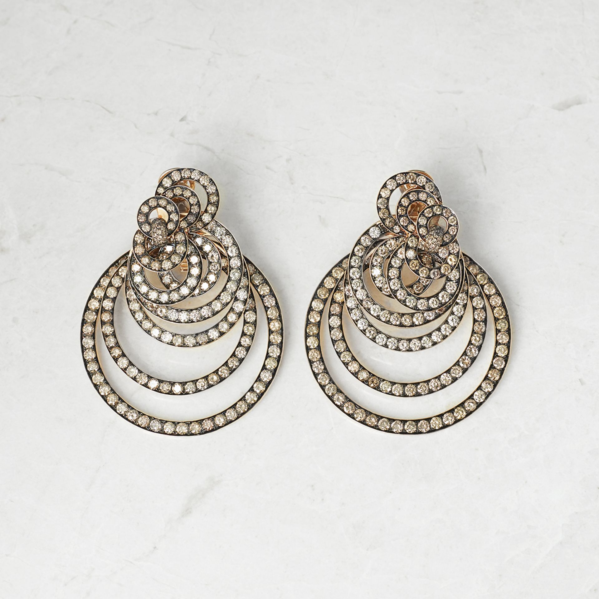 De Grisogono, 18k Rose Gold 22.00ct Diamond Gypsy Earrings