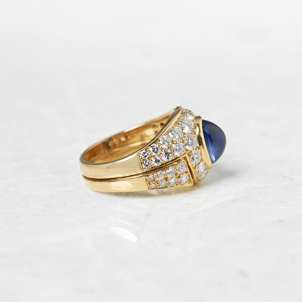 Bulgari, 18k Yellow Gold 2.10ct Cabochon Sapphire & 1.75ct Diamond Ring - Image 4 of 9