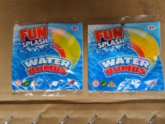 480 x Packs of Brand New Fun Splash Water Bombs - 15 Per Pack. RRP £0.99 per pack, giving this lot a