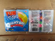 480 x Packs of Brand New Fun Splash Water Bombs - 15 Per Pack. RRP £0.99 per pack, giving this lot a