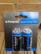 PALLET TO CONTAIN 480 x Packs of Polaroid Super Heavy Duty 2 Pack C Sized Batteries. RRP £2.49 per