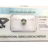 1.53ct Natural Yellow Sapphire with IGI Certificate