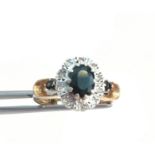 9k Gold Black stone and Diamond Ring