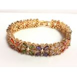 Rose gold plated bracelet has multi-coloured Swarovski element crystals