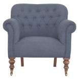 Walberswick Linen Armchair In Ink The stunning Walberswick linen armchair will complement any