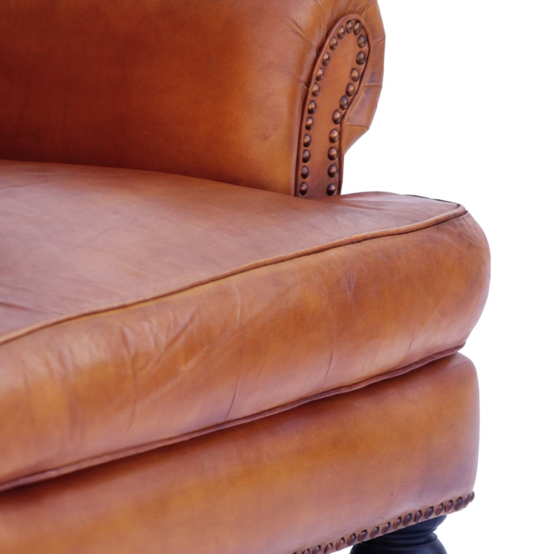 Story High Back Leather Armchair - Image 5 of 9