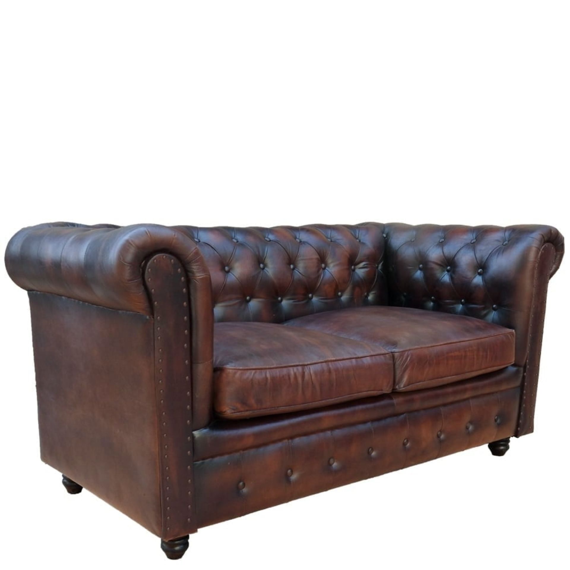 Shoreditch Leather Chesterfield 2-Seater Sofa Handmade - Image 6 of 6