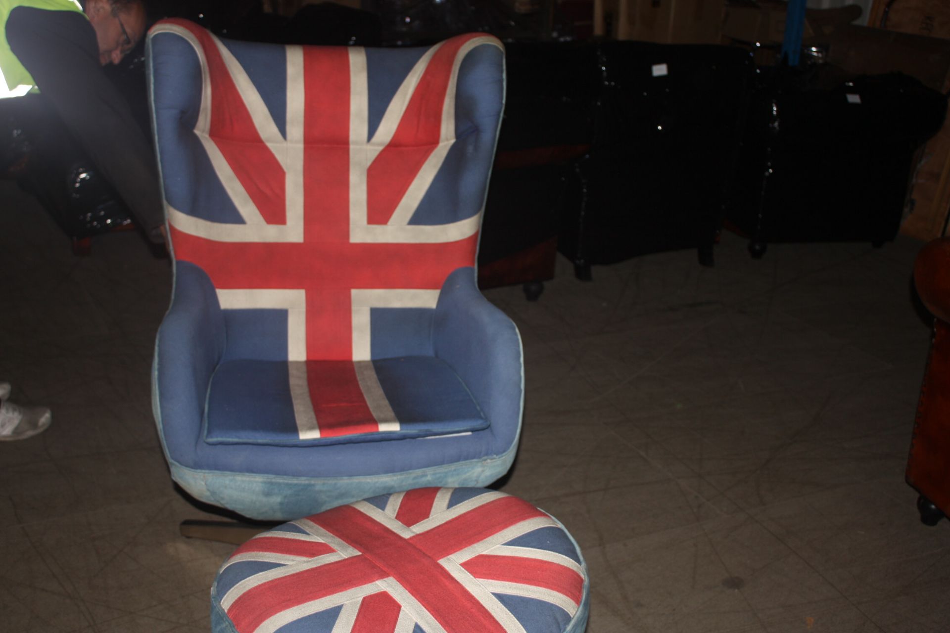 Union Jack Egg Chair + Ottoman - Image 7 of 9