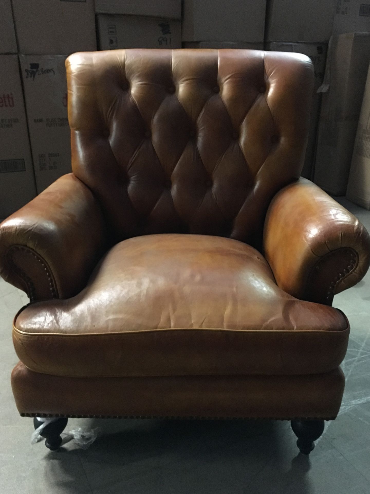 Story High Back Leather Armchair - Image 7 of 8