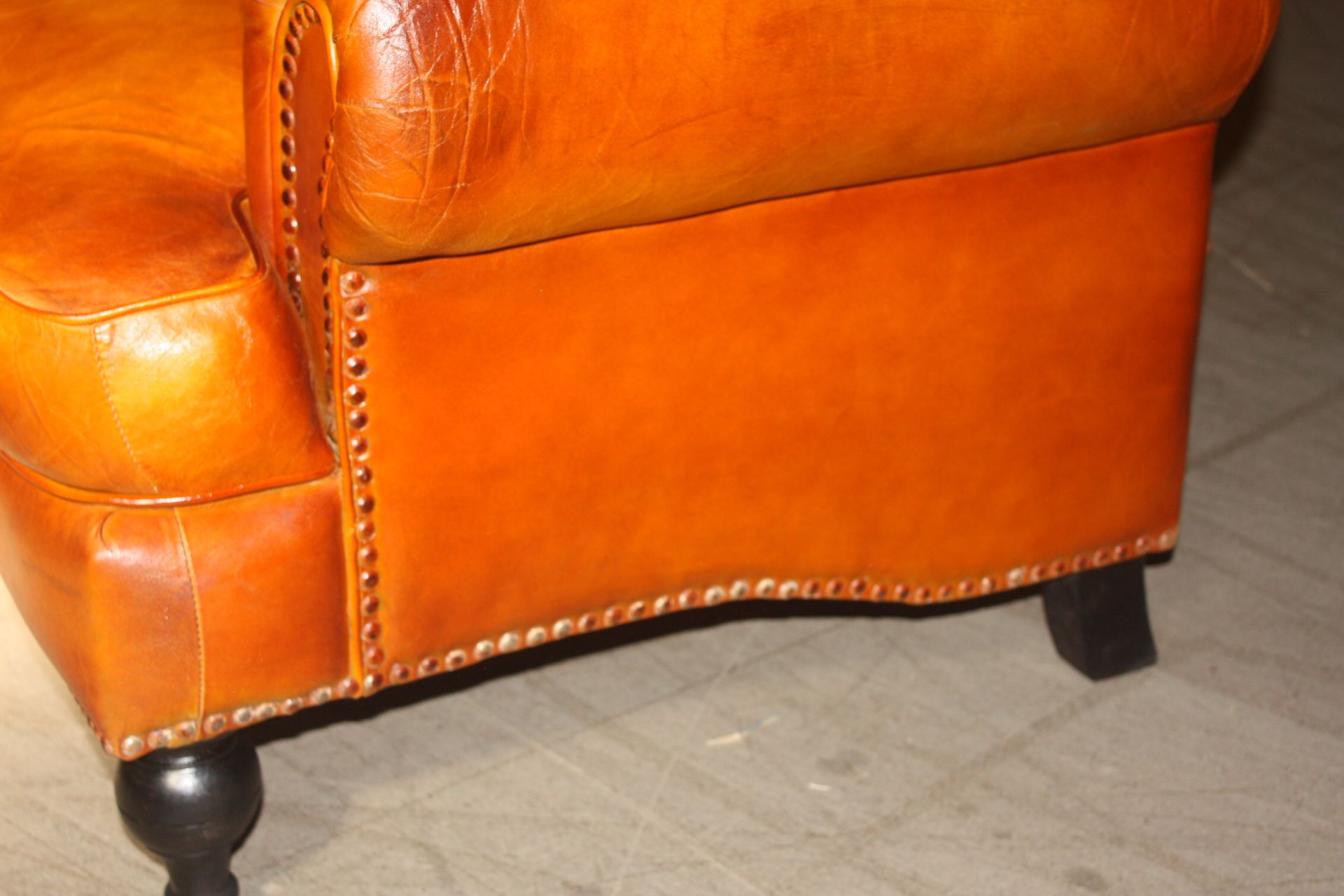 Story High Back Leather Armchair - Image 8 of 8