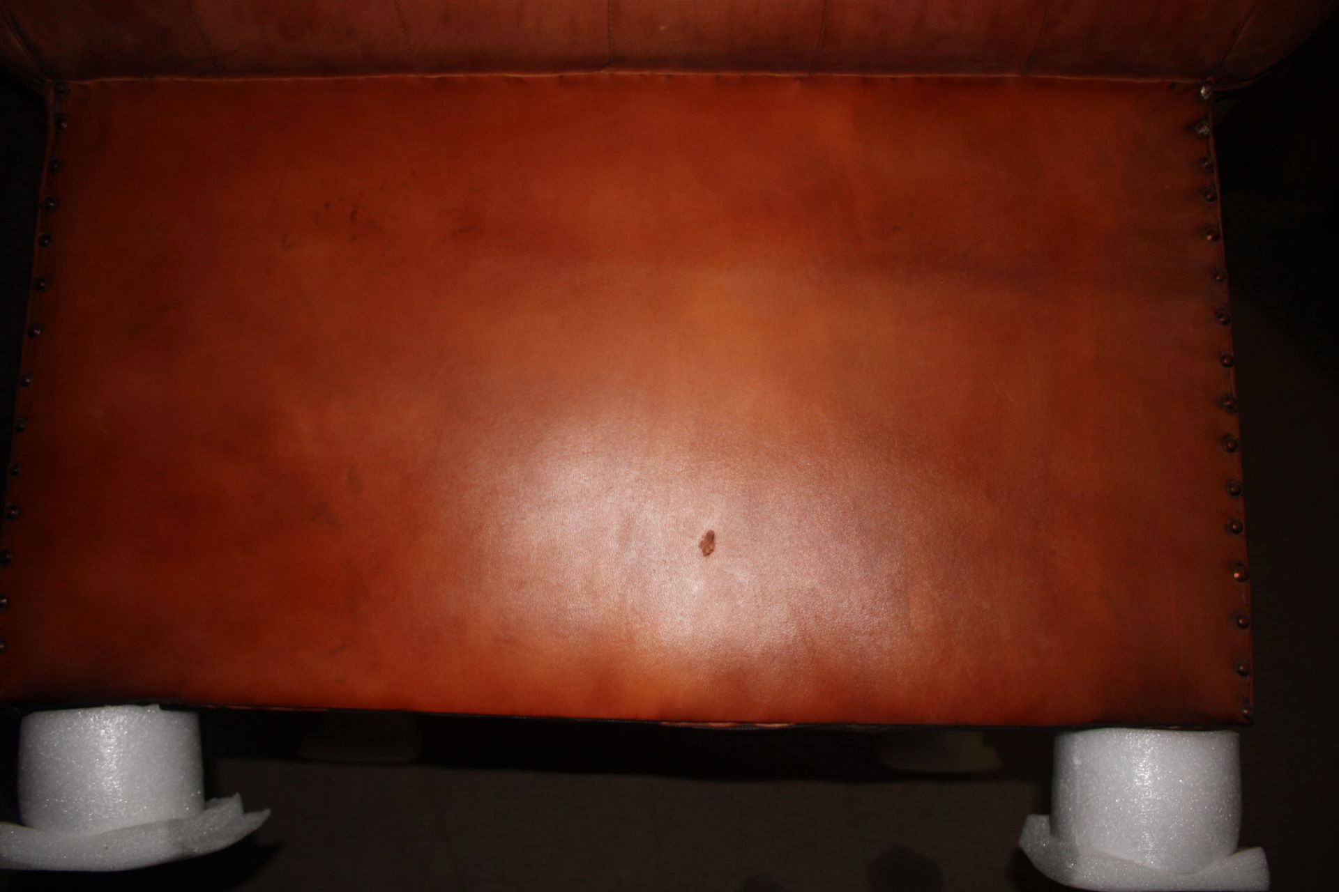 Shoreditch Low Back Leather Chesterfield Club Armchair In Tan - Image 5 of 6