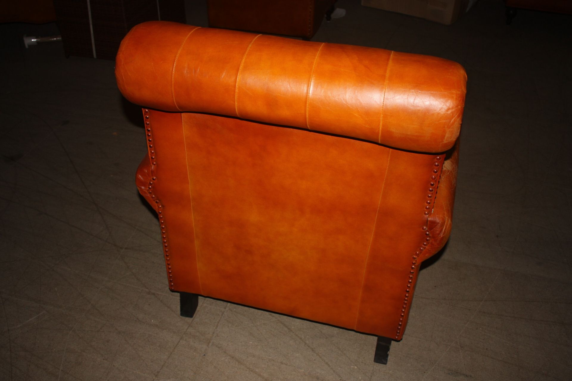 Story High Back Leather Armchair - Image 3 of 9