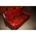 Chestnut 3 Seater Leather Sofa